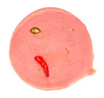 bologna sausage ham with chilli isolated on transparent background png file