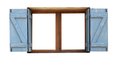 marco de ventana de madera vieja en archivo png de fondo transparente