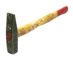 Old hammer isolated on transparent background png file