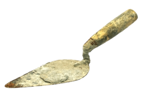 old trowel isolated on transparent background png file