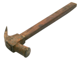 Old hammer isolated on transparent background png file