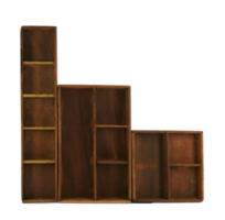 Empty wooden shelf cupboard cabinet png