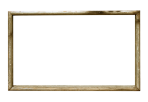 wooden photo frame on transparent background png file