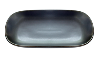 plato negro vacío en archivo png de fondo transparente