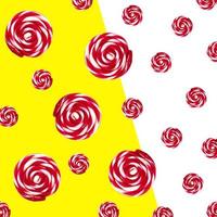 Red swirling candy over colorful yellow and white background photo