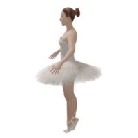 weibliche ballerina in cremefarbener 3d-illustration png