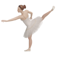 kvinnlig ballerina i krämfärg 3d illustration png