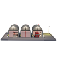 armazém logístico moderno modelo de desenho animado de armazém ilustração 3d png