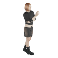 modelo femenino avatar feliz modelo femenino personaje humano ilustración 3d