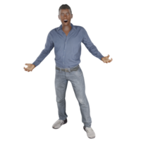 lycklig man modell avatar man modell mänsklig karaktär 3d illustration png