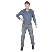 gelukkig man model avatar man model menselijk karakter 3d illustratie png