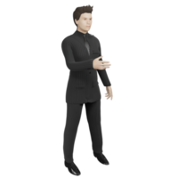 hombre de negocios en traje jóvenes en el trabajo ilustración 3d png