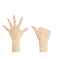 Numbering fingers from one to ten png