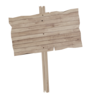 ilustração 3d de banner de outdoor de sinal de madeira retrô png