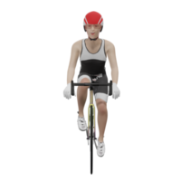 corredor de bicicleta, mujer, 3d, ilustración
