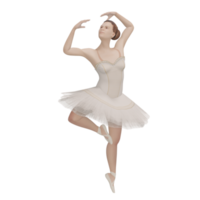 ballerina femminile in color crema illustrazione 3d
