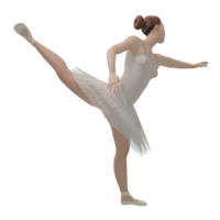 kvinnlig ballerina i krämfärg 3d illustration png