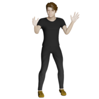 lycklig man modell avatar man modell mänsklig karaktär 3d illustration png