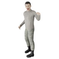 glücklicher mann modell avatar mann modell menschlicher charakter 3d illustration png