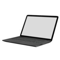 ordinateur portable, écran blanc, clavier, 3d, illustration png