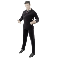 homme d'affaires en costume jeunes au travail illustration 3d png