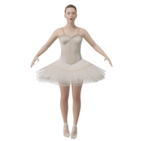 ballerina femminile in color crema illustrazione 3d