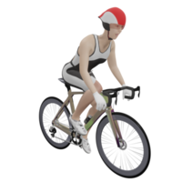 corredor de bicicleta, mujer, 3d, ilustración png