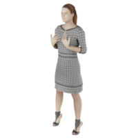 female model happy avatar female model human character 3d illustration png