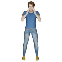 happy man model avatar man model human character 3d illustration png