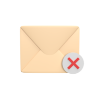 Message Failed to send 3d icon model cartoon style concept. render illustration png