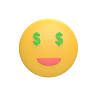 emoticon 3d pictogram model cartoon stijl concept. render illustratie png