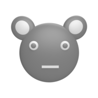 emoticon koala 3d pictogram model cartoon stijl concept. render illustratie png