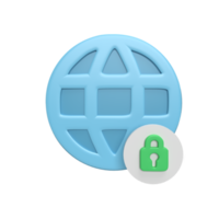 3D web icon with Padlock concept. rendered illustration png