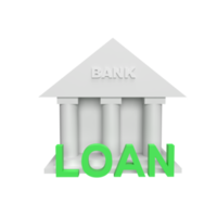concepto de préstamo bancario 3d. ilustración procesada png
