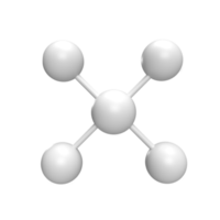 atomare Komponenten 3D-Symbol Modell Cartoon-Stil-Konzept. Abbildung machen png