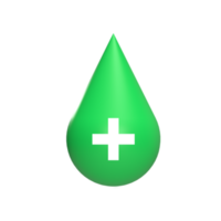 Drops with medic 3d icon model cartoon style concept. render illustration png