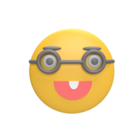 Emoticon 3d icon model cartoon style concept. render illustration png