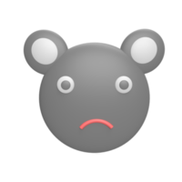 emoticon koala 3d pictogram model cartoon stijl concept. render illustratie png