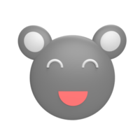 emoticon coala 3d ícone modelo conceito de estilo dos desenhos animados. renderizar ilustração png