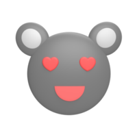 emoticon koala 3d icona modello cartone animato concetto di stile. rendere l'illustrazione png