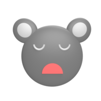 emoticon koala 3d ikon modell tecknad stil koncept. göra illustration png