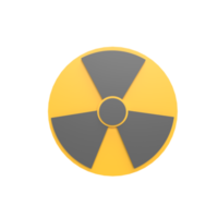 concept de style de dessin animé de modèle d'icône 3d d'insigne nucléaire. rendre illustration png