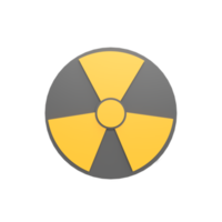 concept de style de dessin animé de modèle d'icône 3d d'insigne nucléaire. rendre illustration png