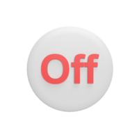 3D Off Button. render object png