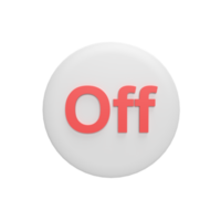 3D Off Button. render object png