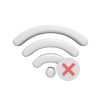 icône wifi 3d avec concept de marque croisée. illustration rendue png