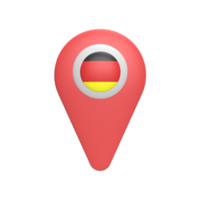 3D pin map with Germany flag. Rendered illustration png