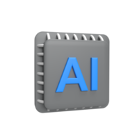 Processor 3d icon model cartoon style concept. render illustration png