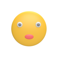 Emoticon 3d icon model cartoon style concept. render illustration png