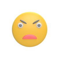 emoticon 3d pictogram model cartoon stijl concept. render illustratie png